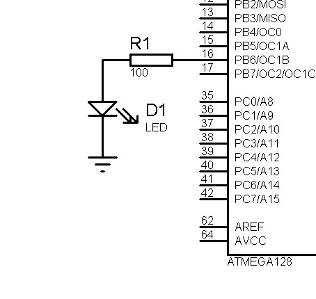 Atmega128 LED circuit