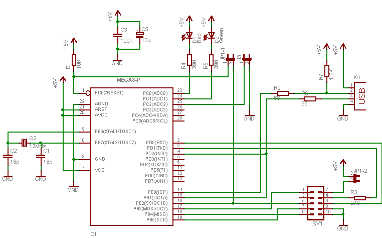 Avr Isp Programmer Schematic Circuit Diagram