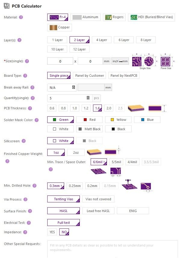 nextpcb prototype quote