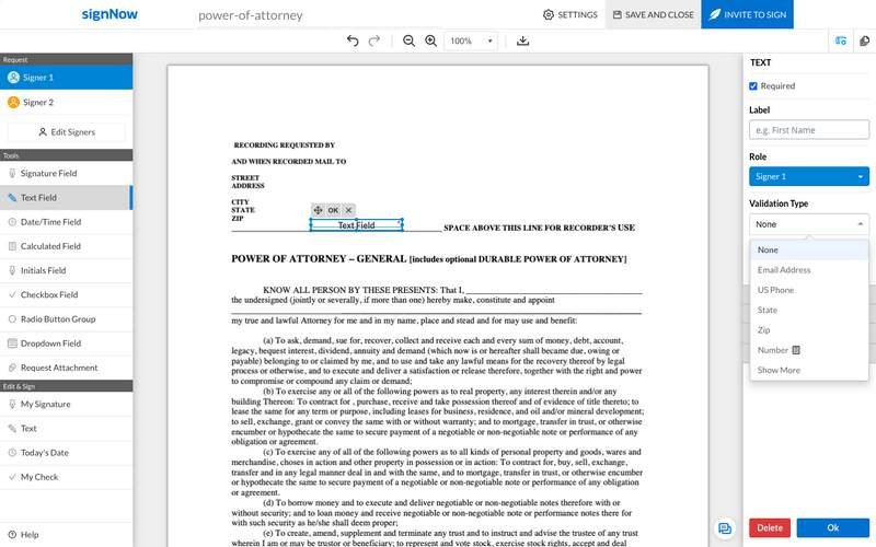 signnow editing tools