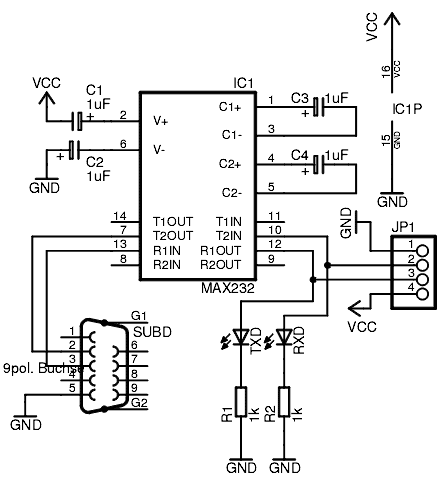 Max232n типовая схема включения