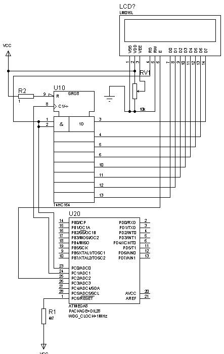 avr lcd 3 wires