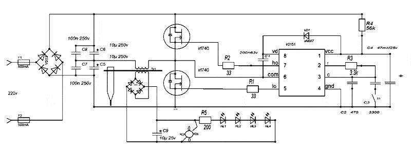 DIY pulse soldering iron circuit