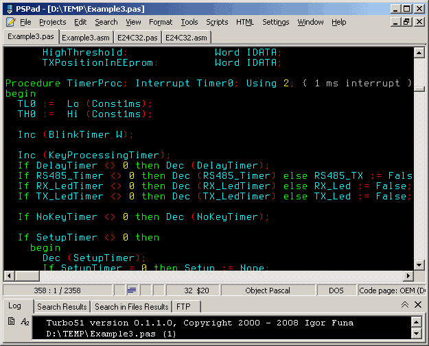 Turbo51 - a free Pascal compiler for the 8051 families
