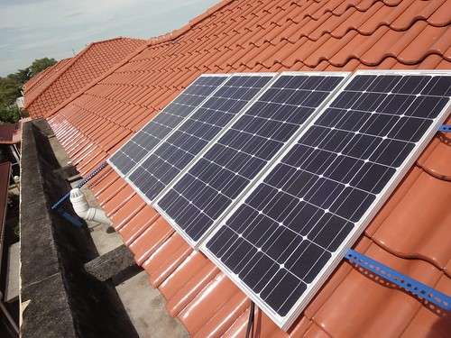 solar panels on the roof