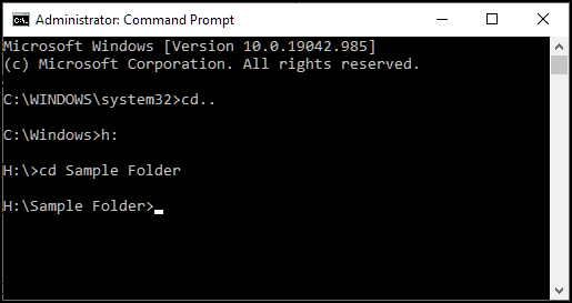 open folder in command prompt