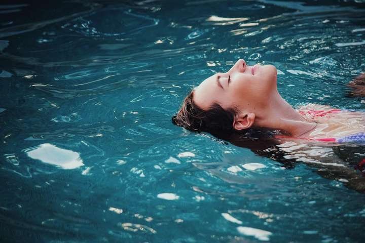 swimming in the pool