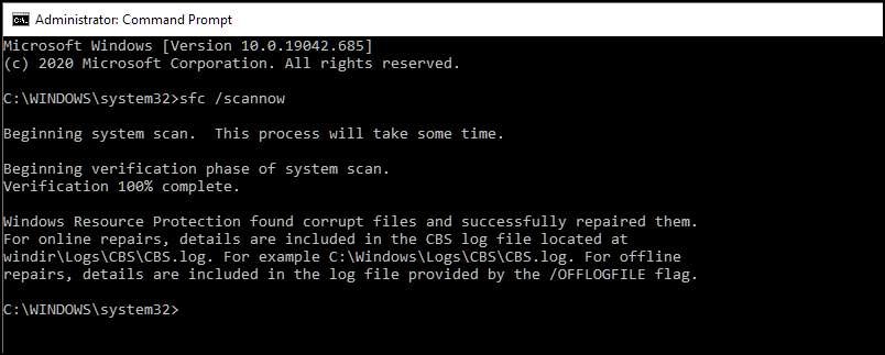 System File Checker Command