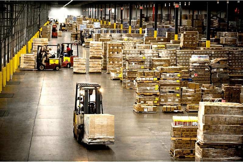 forklift in storage facility