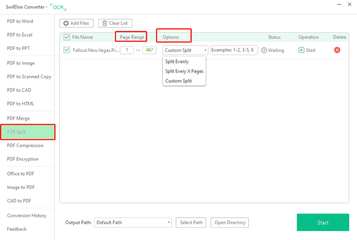 How to split a PDF into multiple files