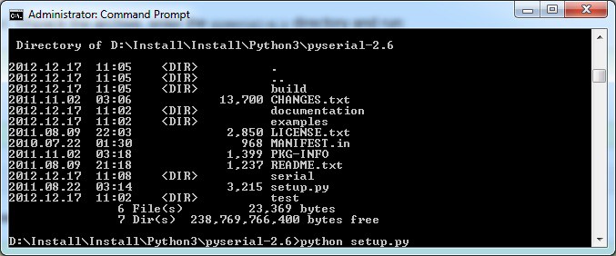 installing pyserial in to python3.3