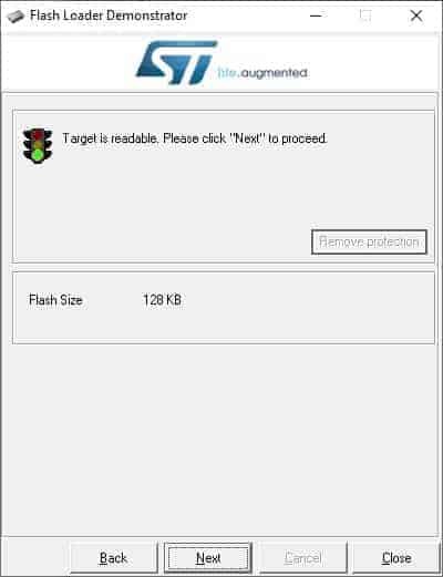 FLASHER-STM32 entering bootloader screen