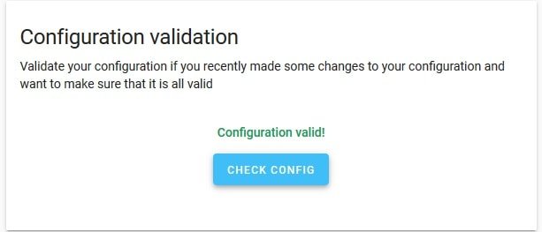 check configurations in home assistant