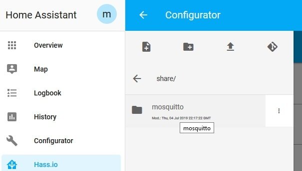 mosquitto folder in share location