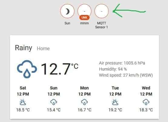 New sensor in home assistant UI