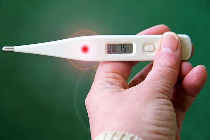 thermometer indicating flu