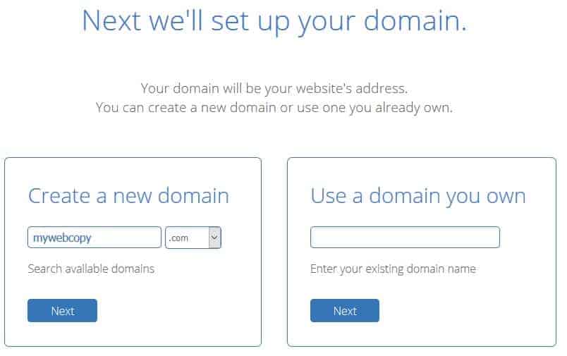 Create new domain name in bluehost