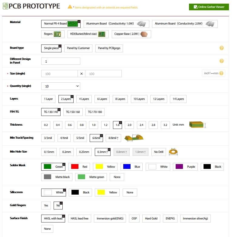 pcbgogo instant quote